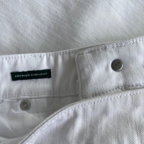 Ralph Lauren Premier Straight jeans white stretch denim high waisted rise size 6 - Picture 4 of 16